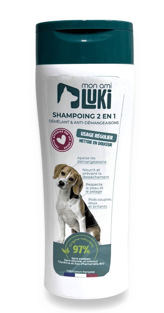 SHAMPOING 2 EN 1 CHIENS APAISANT ET ANTI-DEMANGEAISONS 300ML