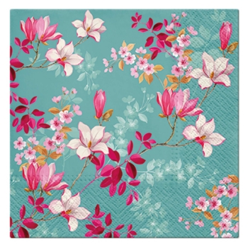 SET DE 20 SERVIETTES EN PAPIER 3 PLIS 33*33CM NOUVEAUX MAGNOLIAS