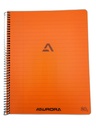 Aurora Cahier à Spirale A5 Ligné 80g Orange Couverture Souple