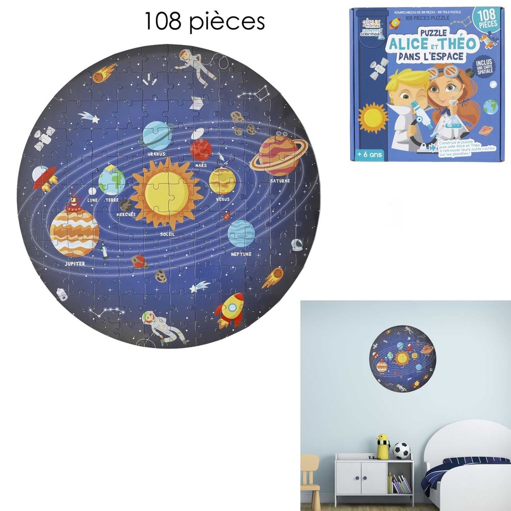 PUZZLE ROND SYSTEME SOLAIRE - 100 PIÈCES 