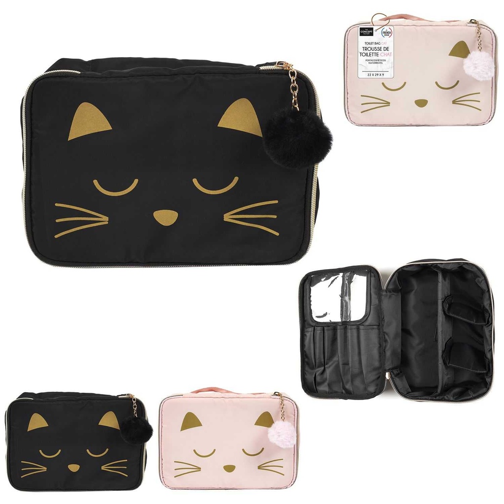 TROUSSE DE TOILETTE CHAT 26X19CM M12