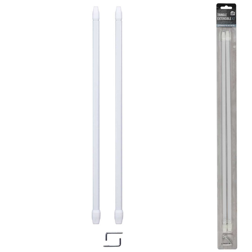 2 TRINGLES EXTENSIBLES 50CM À 80CM