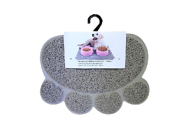 TAPIS PATOUNE GAMELLE ET LITIERE 30X40CM TAUPE