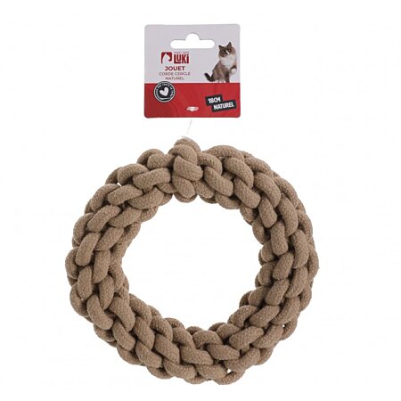 JOUET CORDE FORME CERCLE ECRU 18 CM  QTE OK 