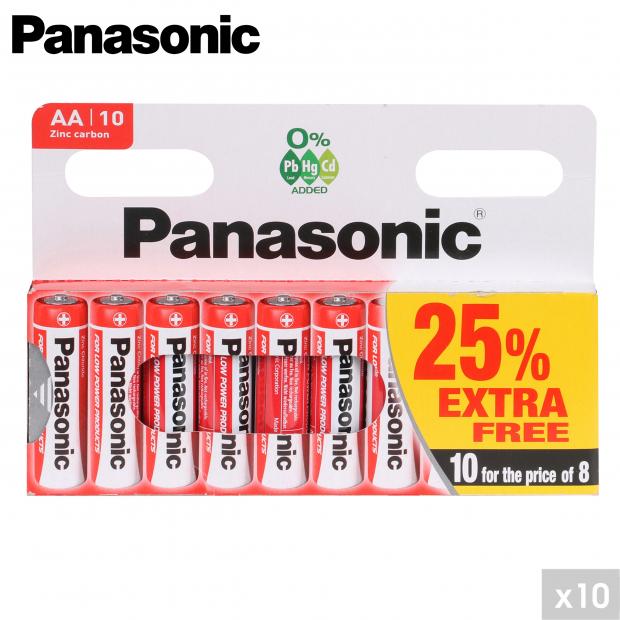 PANASONIC - PILES SALINE R06 X10