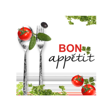 SET 20 PAPER COCKTAILS NAPKINS BON APPETIT TOMATO 3 PLIES 25*25CM