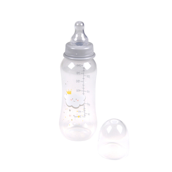 BOTTLE WITH SMALL NECK AND VARIABLE FLOW SILICONE NIPPLE 250ML