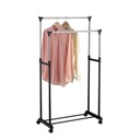 Portant Double Extensible ICARE 5Five Acier Inox Plastique Noir Roulettes