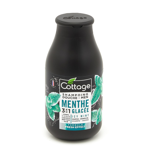Cottage shampooing et gel douche 3 en 1 homme 250ml Menthe Glacée Fresh effect