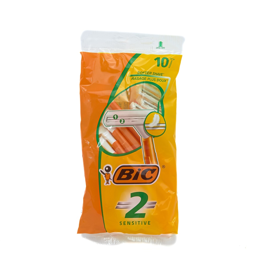 Bic 2 rasoirs jetables 10pc sensitive