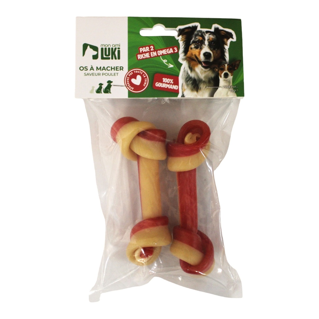 2 OS A MACHER GRANDS CHIENS SAVEUR POULET PROTEGE LES DENTS 