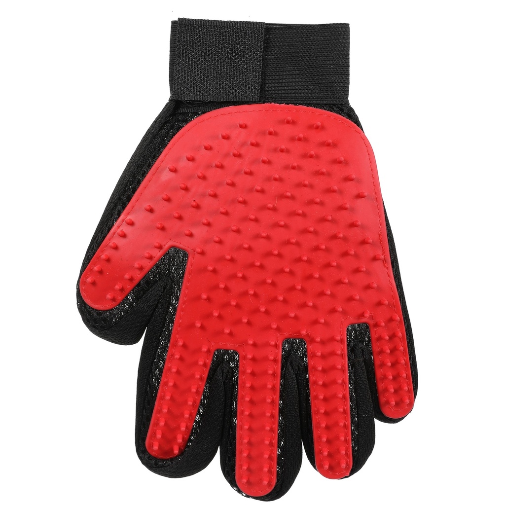 GANT DE TOILETTAGE  ROUGE OU BLEU 22X18CM