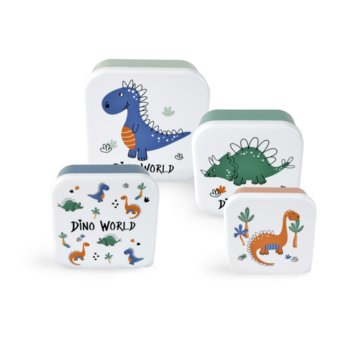 SET DE 4 BOITES GIGOGNES 13/11.5/10/9CM DINO WORLD