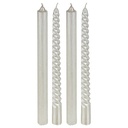 4 BOUGIES BÂTON PAILLETÉES OU TWIST - 48G - BLANC
