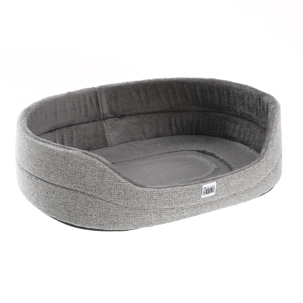 PANIER OVALE GARNISSAGE 1,5CM GRIS  ANTIDERAPANT  70X52X19CM