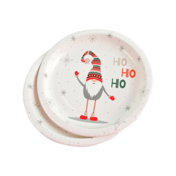 SET DE 6 ASSIETTES EN CARTON D23CM GREETING SEASON - VENDU EN DISPLAY