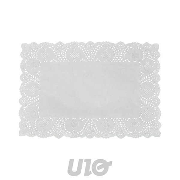 SET DE 12 DENTELLES EN PAPIER -RECTANGLE - 25x35CM - COULEUR BLANC