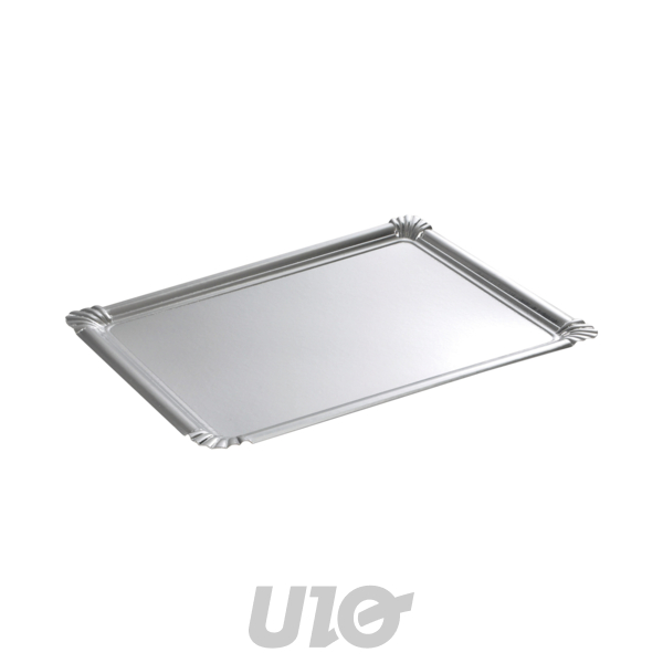 SET DE 5 PLATEAUX RECTANGLE - 24x34CM  - COULEUR ARGENT