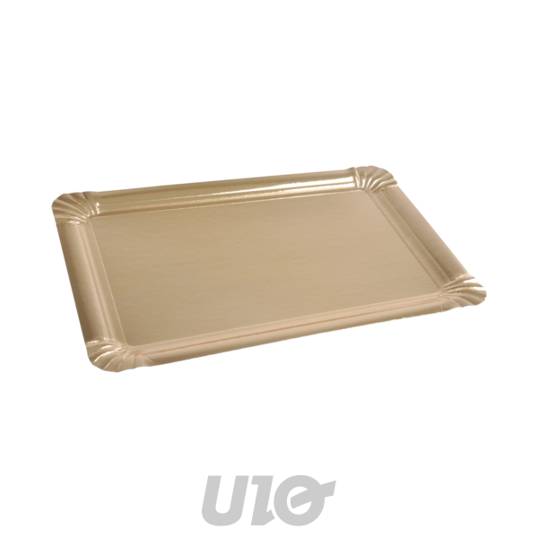 SET DE 5 PLATEAUX RECTANGLE - 24x34CM - COULEUR OR