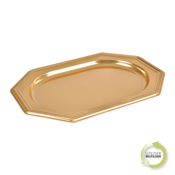 SET DE 2 PLATEAUX OCTOGONAUX EN PET 45*30CM OR