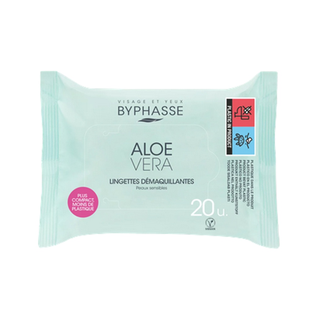 Byphasse lingettes démaquillantes à l'aloe vera 20pcs