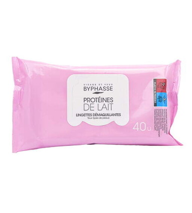 Byphasse lingettes démaquillantes aux protéines de lait 40pcs