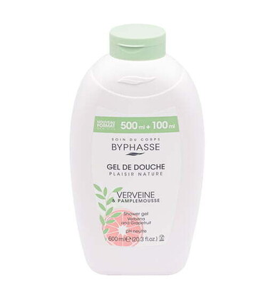 Byphasse gel douche 600ml verveine et pamplemousse