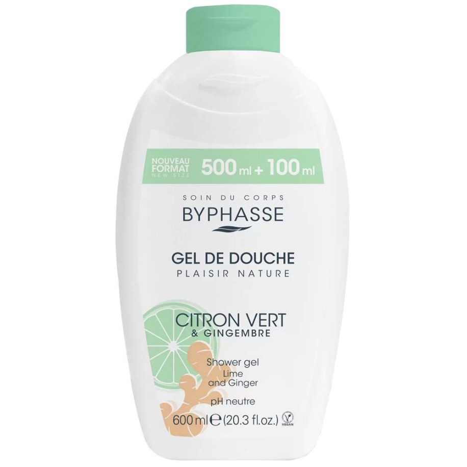 Byphasse gel douche 600ml citron vert et gingembre