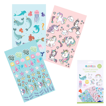 MON LIVRE DE GOMMETTES PAPIER L14.8*l0.2*H24CM LICORNE ET SIRENE