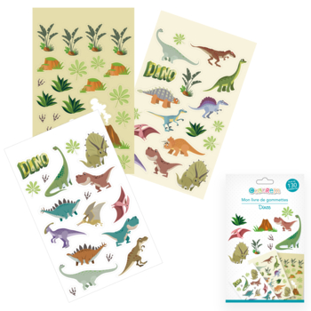 MON LIVRE DE GOMMETTES PAPIER L14.8*l0.2*H24CM DINO