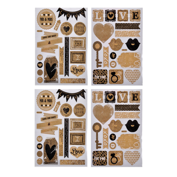 STICKERS CRAFT FANTAISIE EN ASSORTI DE 2 PLANCHES LOVE