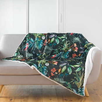 PLAID 125 x 150 CM VELOURS IMPRIME/SHERPA FEERIE