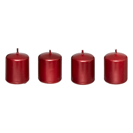 Atmosphera Lot de 4 Bougies Votives Satin Rouge 160g