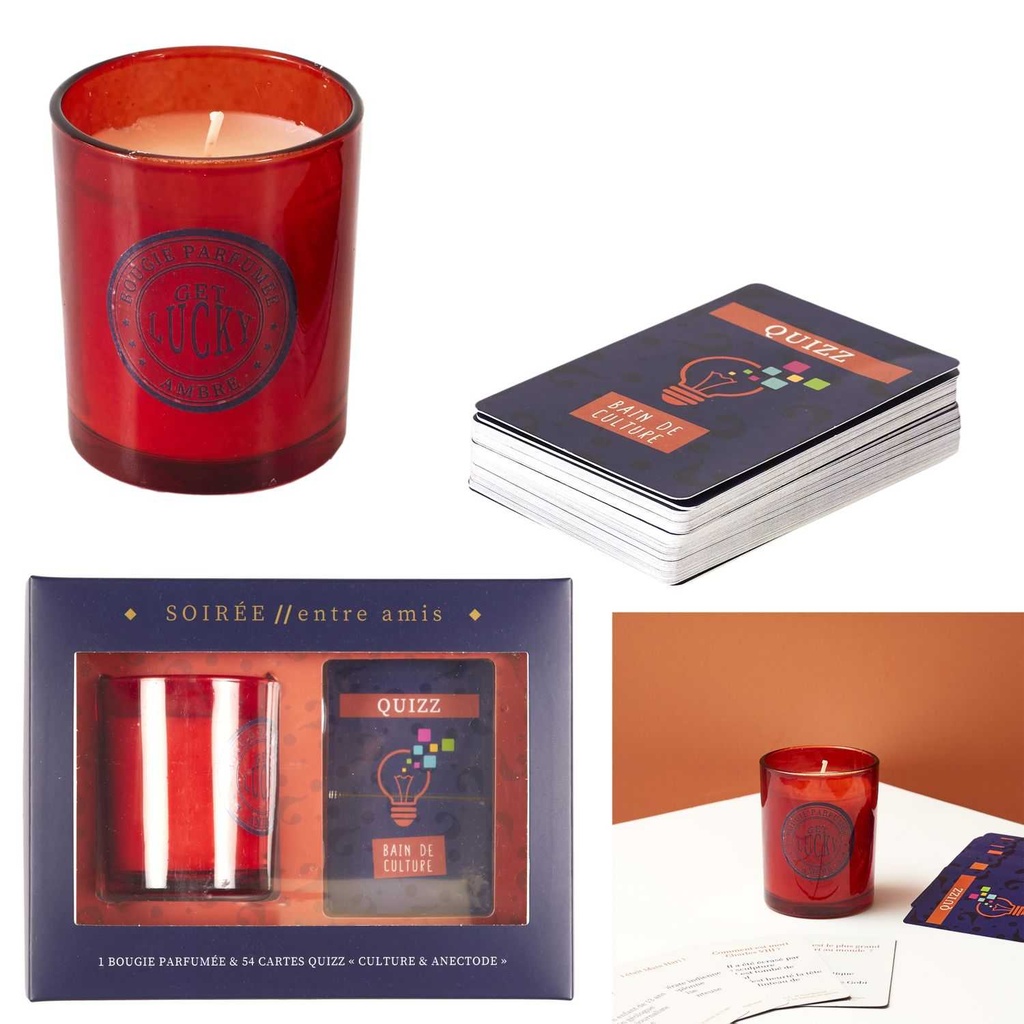 BOUGIE PARFUMÉE ET CARTE QUIZZ CULTURE