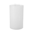 Atmosphera Bougie Rustique Olia 3 Mèches Blanche 14x23cm