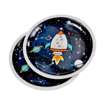 SET DE 6 ASSIETTES EN CARTON D23CM ESPACE