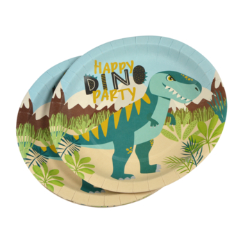 SET DE 6 ASSIETTES EN CARTON D23CM HAPPY DINO