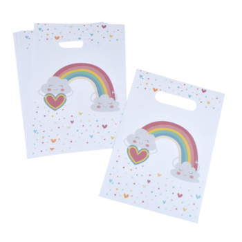 SET DE 6 SACS A BONBONS EN PAPIER H23CM RAINBOW