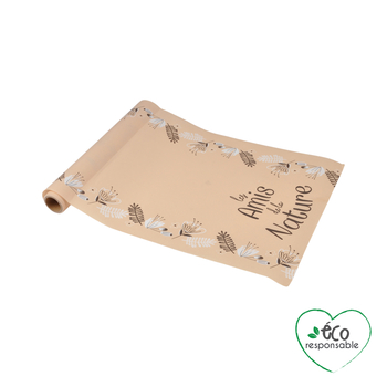 CHEMIN DE TABLE EN PAPIER 28CM*5M AMIS NATURE EN DISPLAY DE 16 PIECES