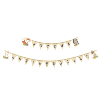 GUIRLANDE LETTRE JOYEUX ANNIVERSAIRE EN CARTON 2,4M AMIS NATURE