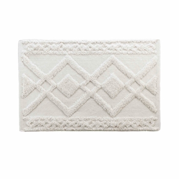 TAPIS DE BAIN 50 x 80 CM COTON JACQUARD TUFTE GLADIS