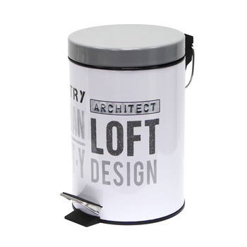 POUBELLE A PEDALE 3 L METAL IMPRIME URBAN LOFT