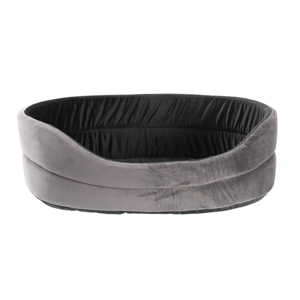 CORBEILLE VELVET ANTIDERAPANT GRIS ET NOIR 55X45X17CM