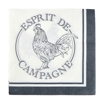 SET DE 20 SERVIETTES EN PAPIER 3 PLIS 33*33CM ESPRIT DE CAMPAGNE