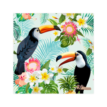 SET DE 20 SERVIETTES COCKTAIL EN PAPIER 3 PLIS 25*25CM TROPICAL BIRDS