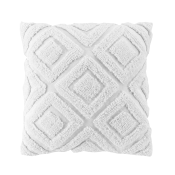 COUSSIN DEHOUSSABLE COMPRESSE 45 x 45 CM COTON UNI FANTAISIE ZAINA BLANC