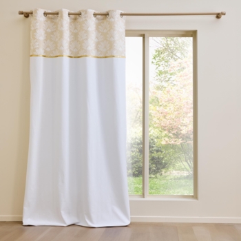 RIDEAU A OEILLETS 140 x 240 CM COTON/POLYESTER+TOP IMP METAL. MAJESTIA