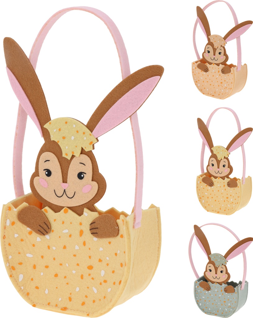 PANIER EN FEUTRE LAPIN 19CM 3A