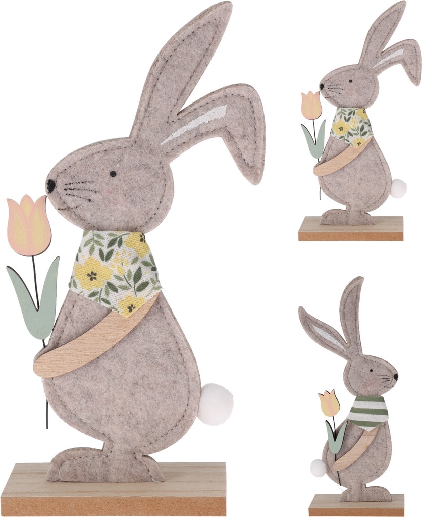 LAPIN EN FEUTRE SUR SOCLE EN B