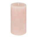 BOUGIE RONDE HUGO - ROSE - 7X13CM